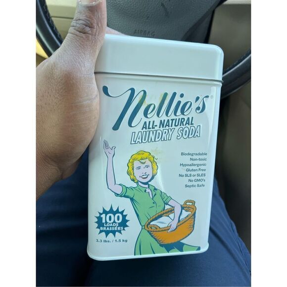 Nellie's Non-Toxic Vegan Powdered Laundry Detergent, 100 Loads (3.3lbs) Fresh - Picture 1 of 6